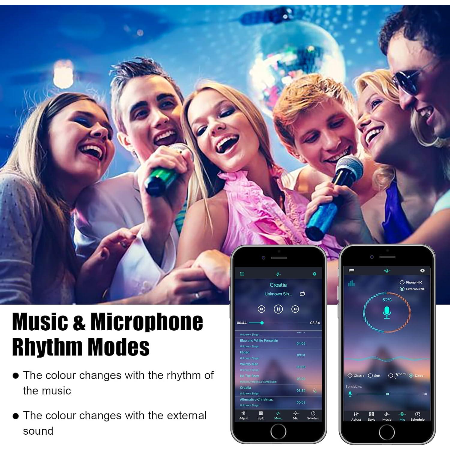 Barras de Luz LED RGB Bosite 50W 2 Piezas IP66 Control APP