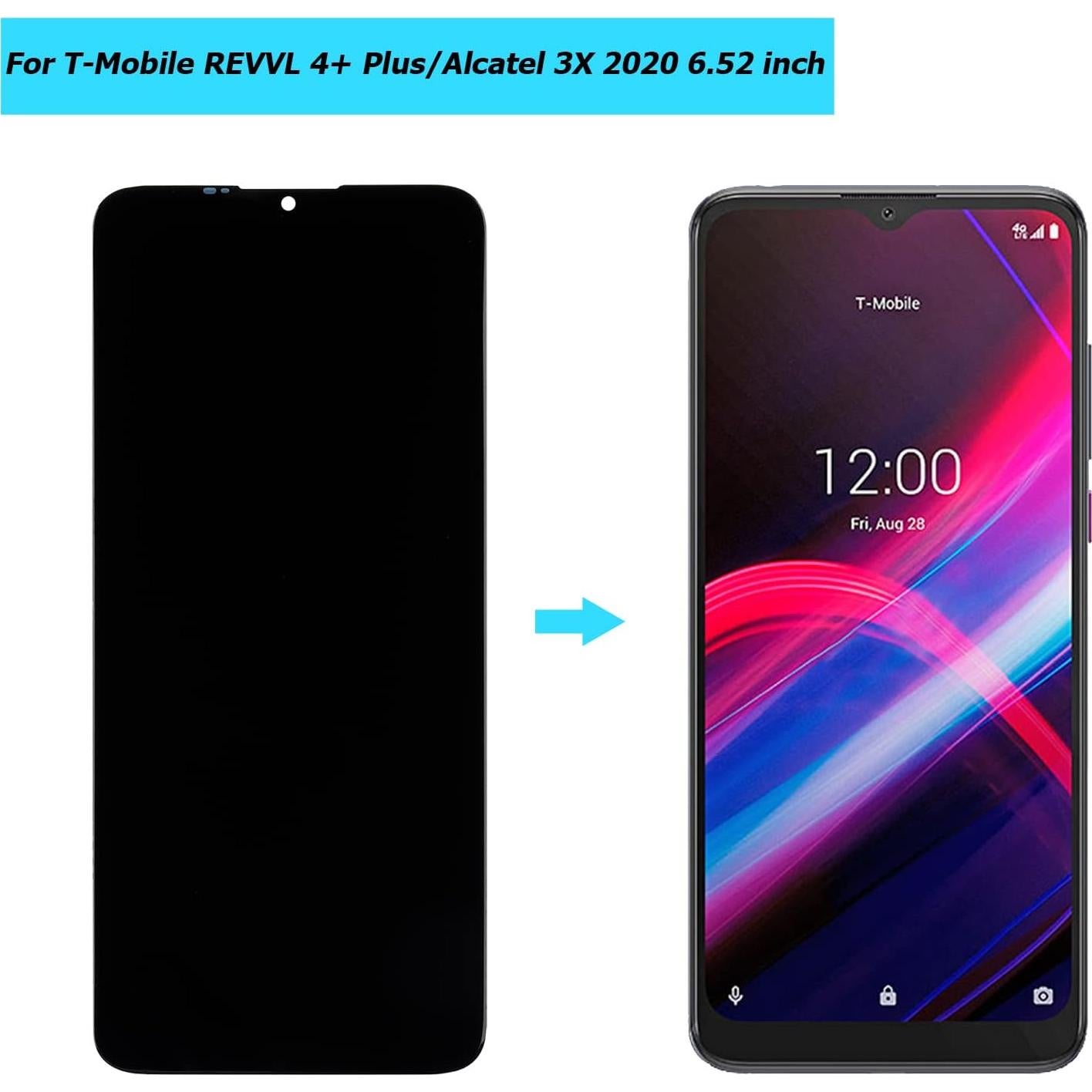 Reemplazo Pantalla Táctil LCD Vvsialeek para T-Mobile REVVL 4+ Plus