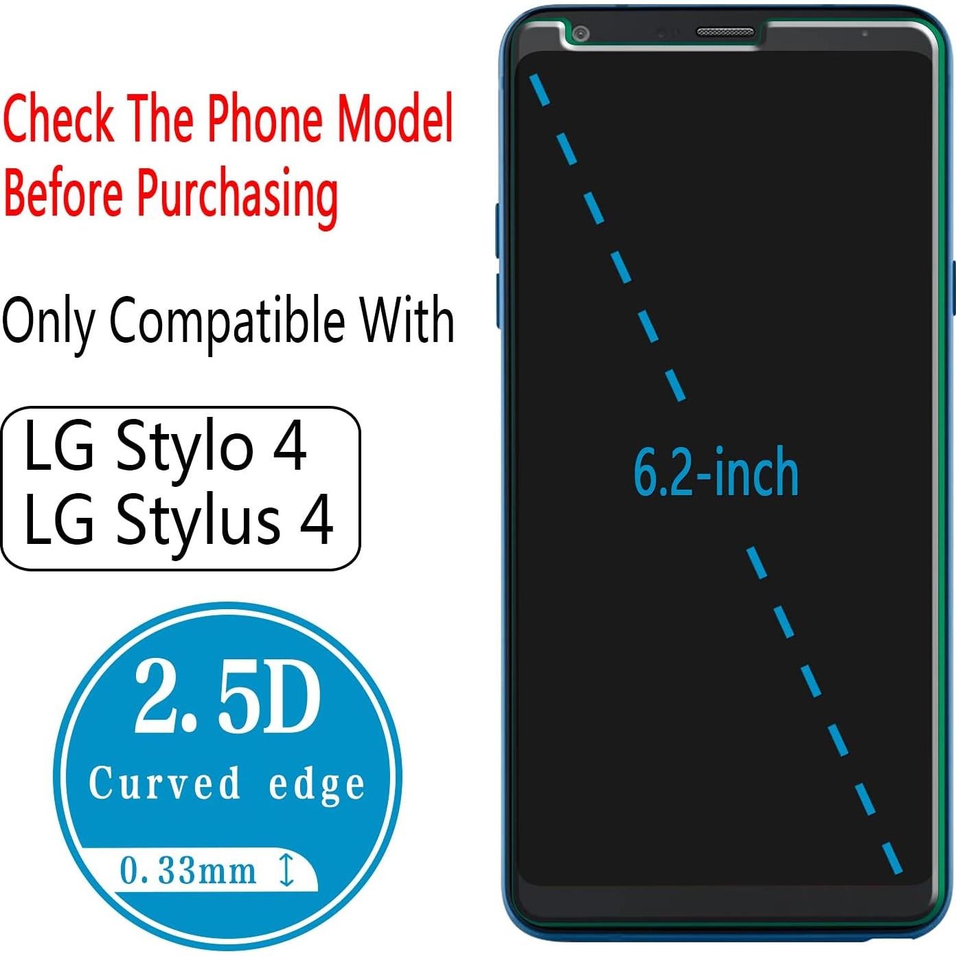 Protector de Pantalla Vidrio Templado HPTech para LG Stylo 4 - 2 Pack