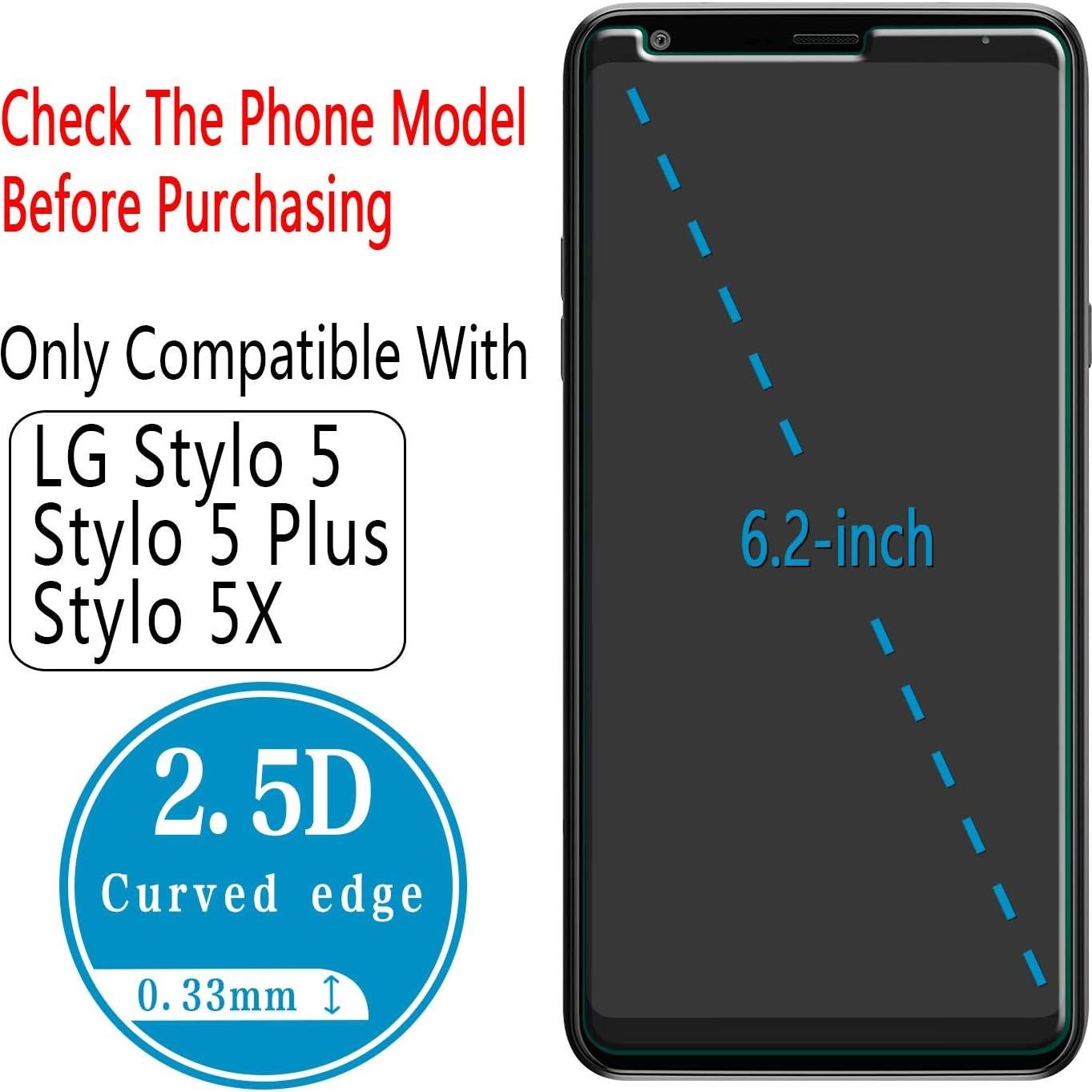 Protector de Pantalla Vidrio Templado HPTech para LG Stylo 5/5 Plus/5X