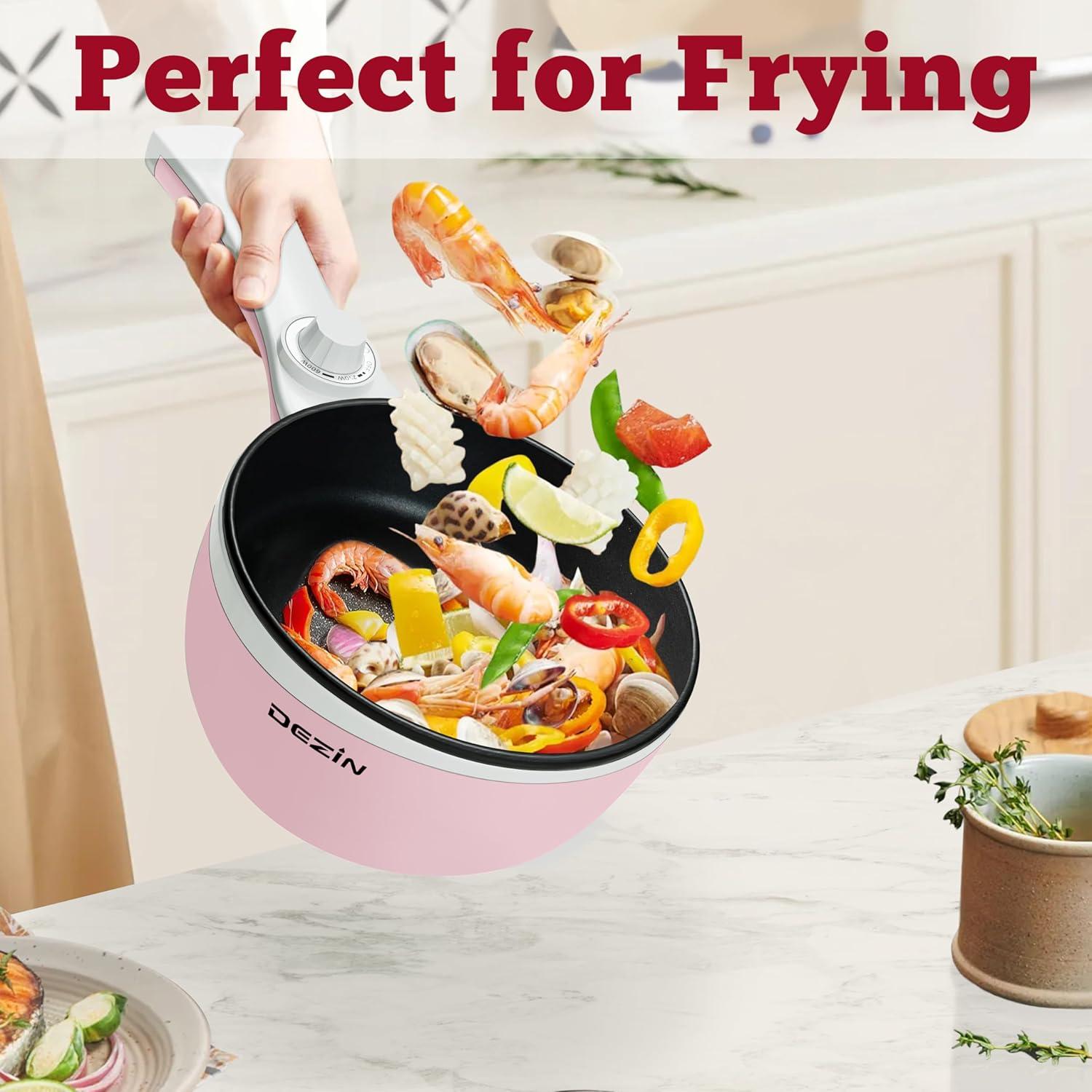 Olla Eléctrica Dezin 1.5L Antiadherente Rosa para Fideos