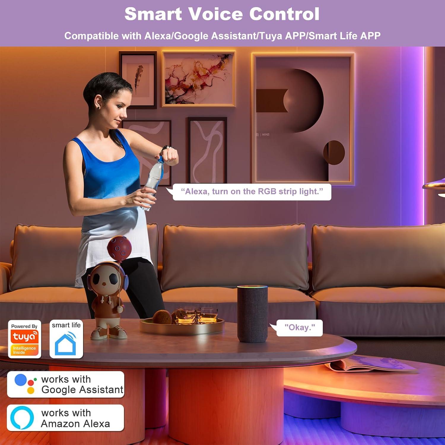 Tira LED RGB COB MIWISE 10m 24V Dimmable Control Voz