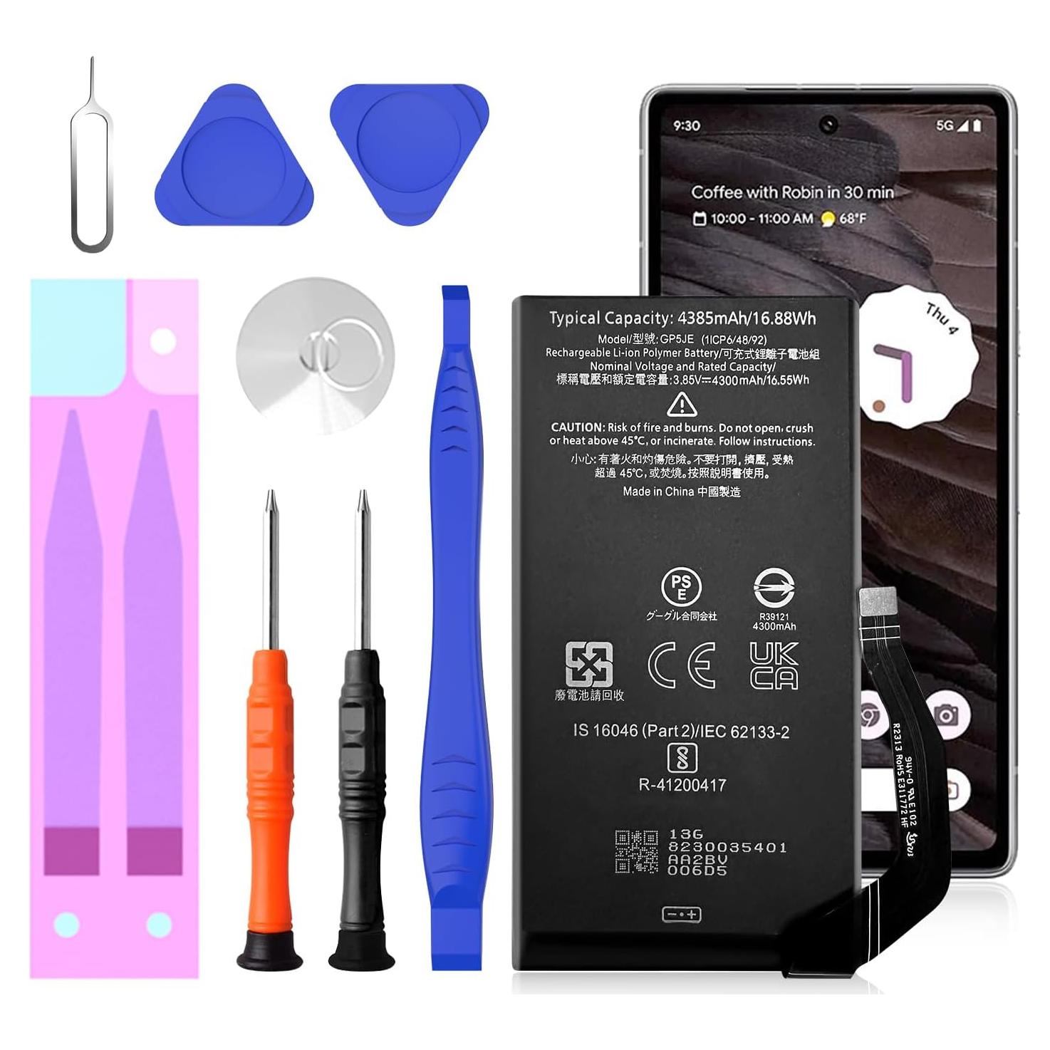 Batería de Reemplazo SHENMZ para Google Pixel 7a 4385mAh