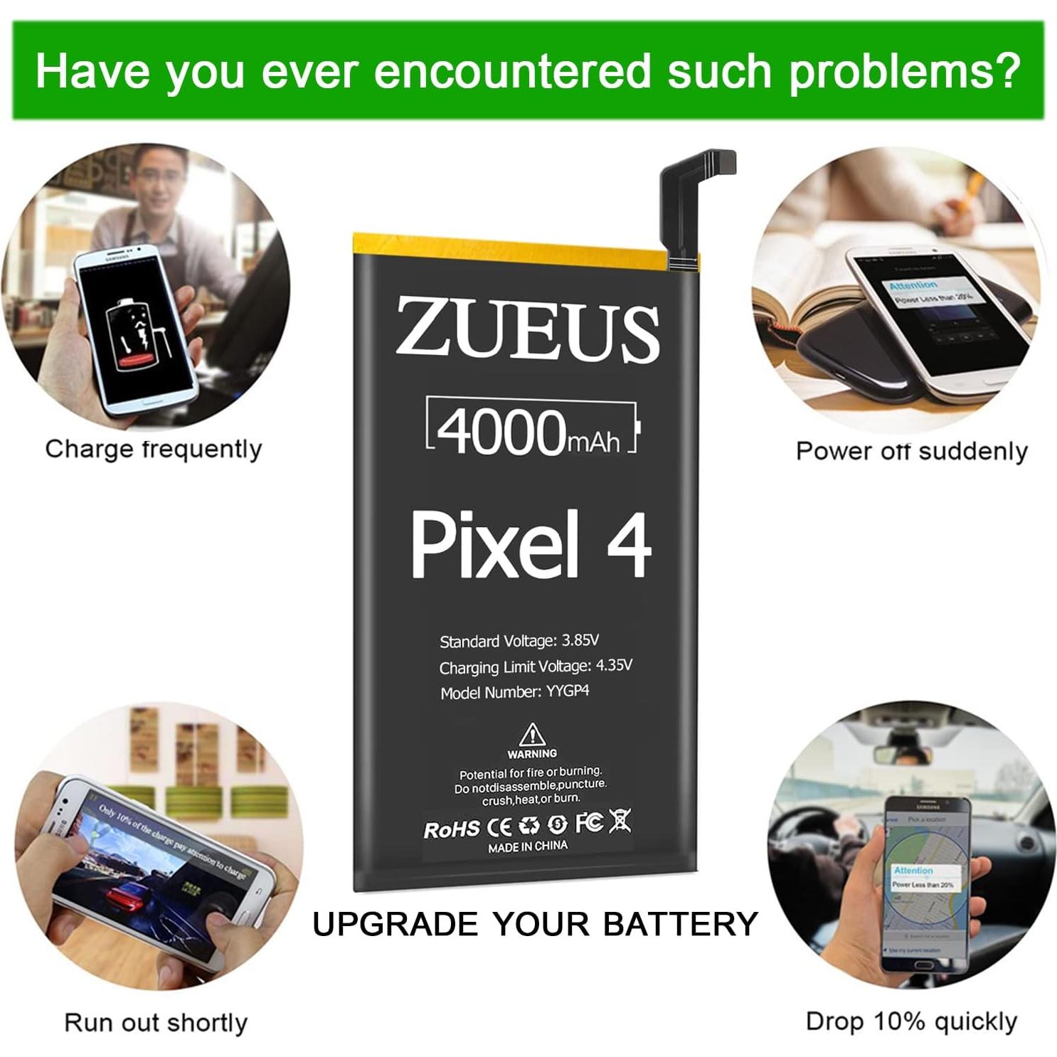 Batería Reemplazo Google Pixel 4 4000mAh Li-Polímero con Kit