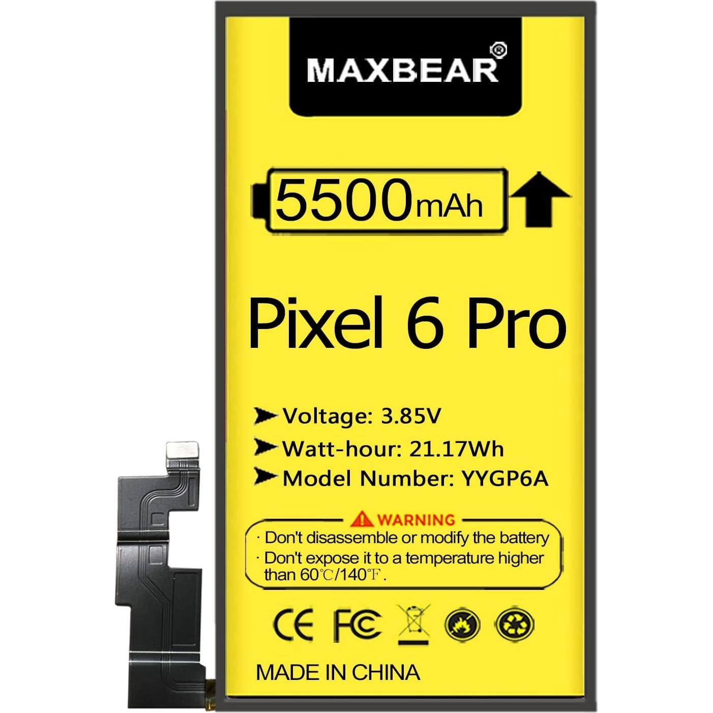 Batería de Reemplazo MAXBEAR 5500mAh para Google Pixel 6 Pro