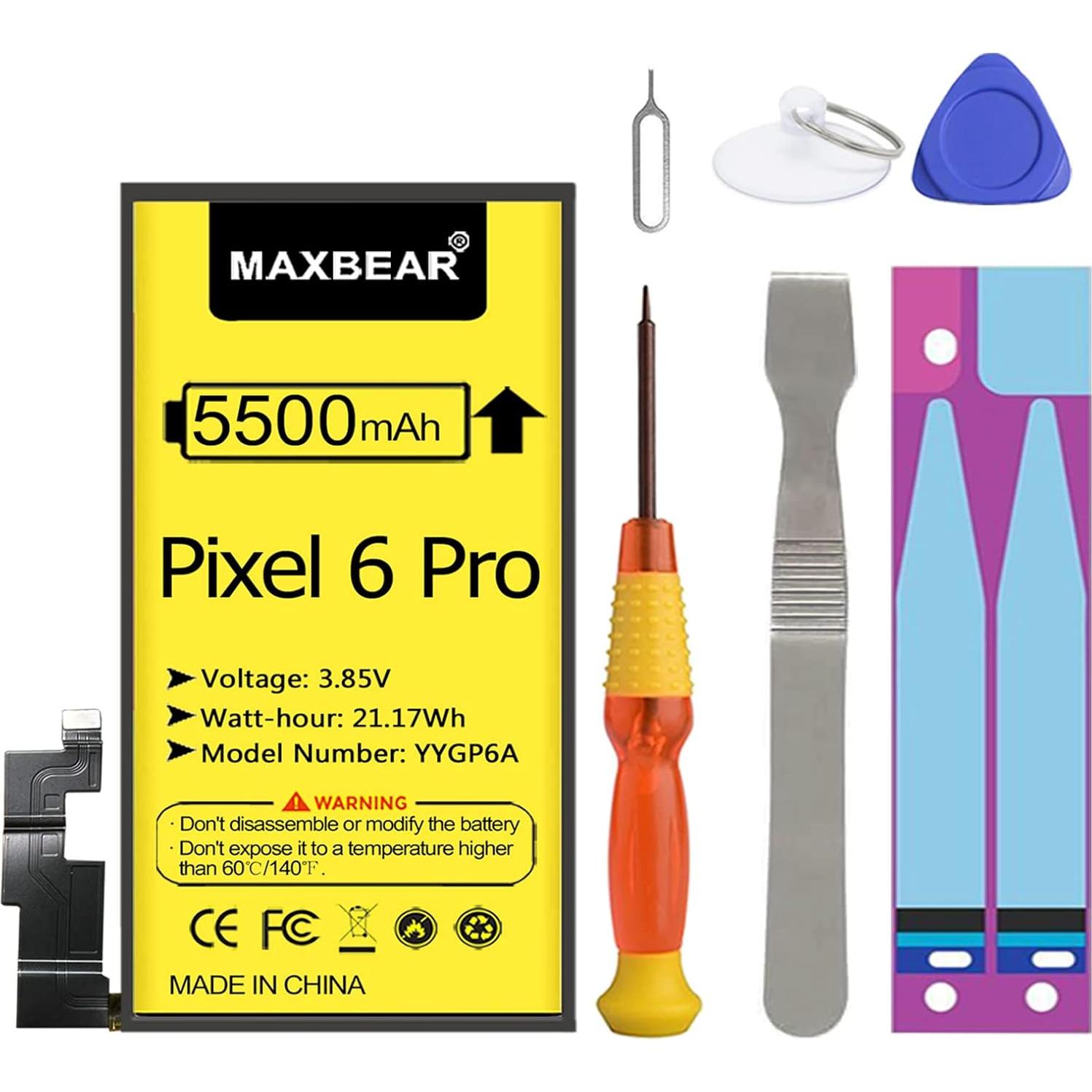 Batería de Reemplazo MAXBEAR 5500mAh para Google Pixel 6 Pro