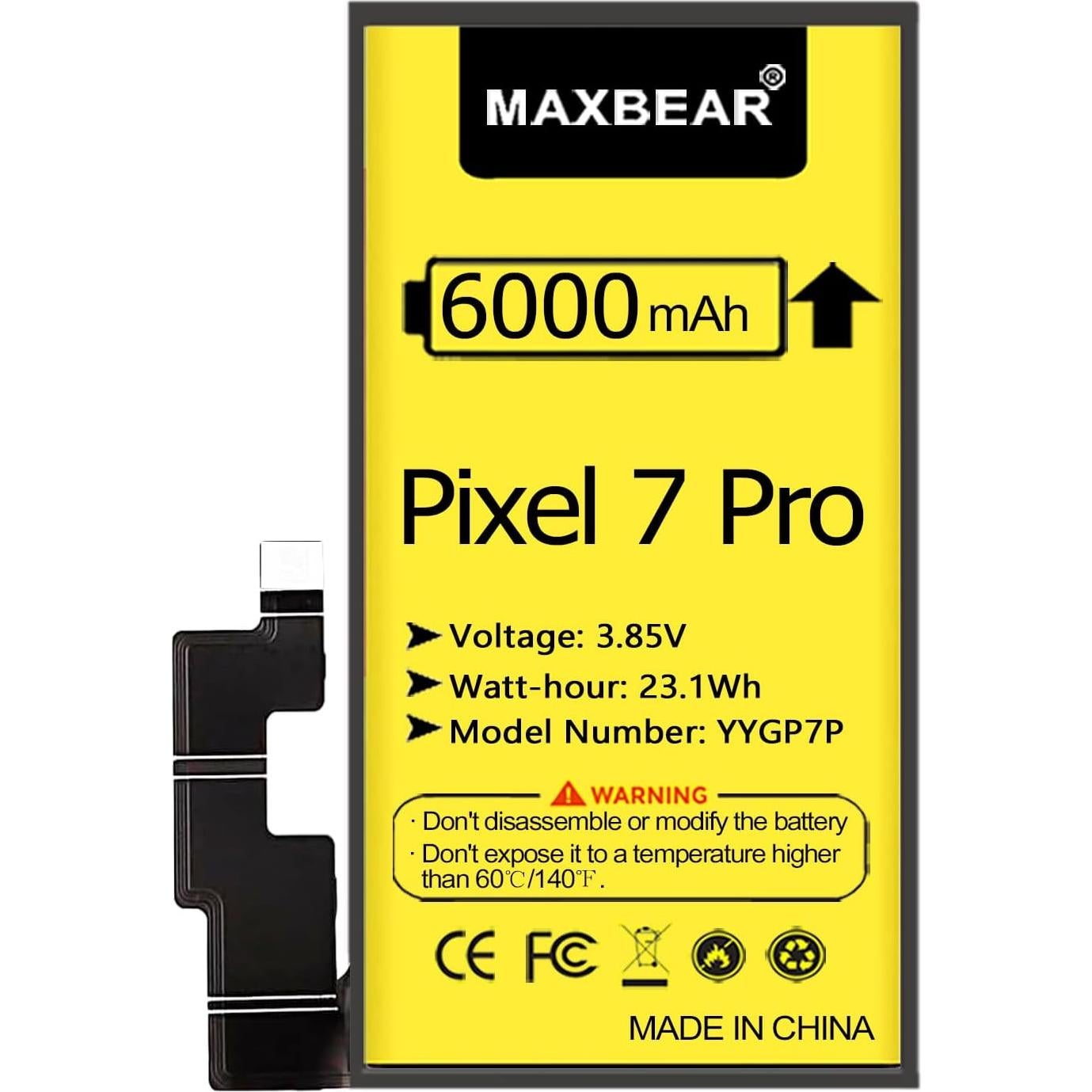 Batería de Reemplazo MAXBEAR 6000mAh para Google Pixel 7 Pro