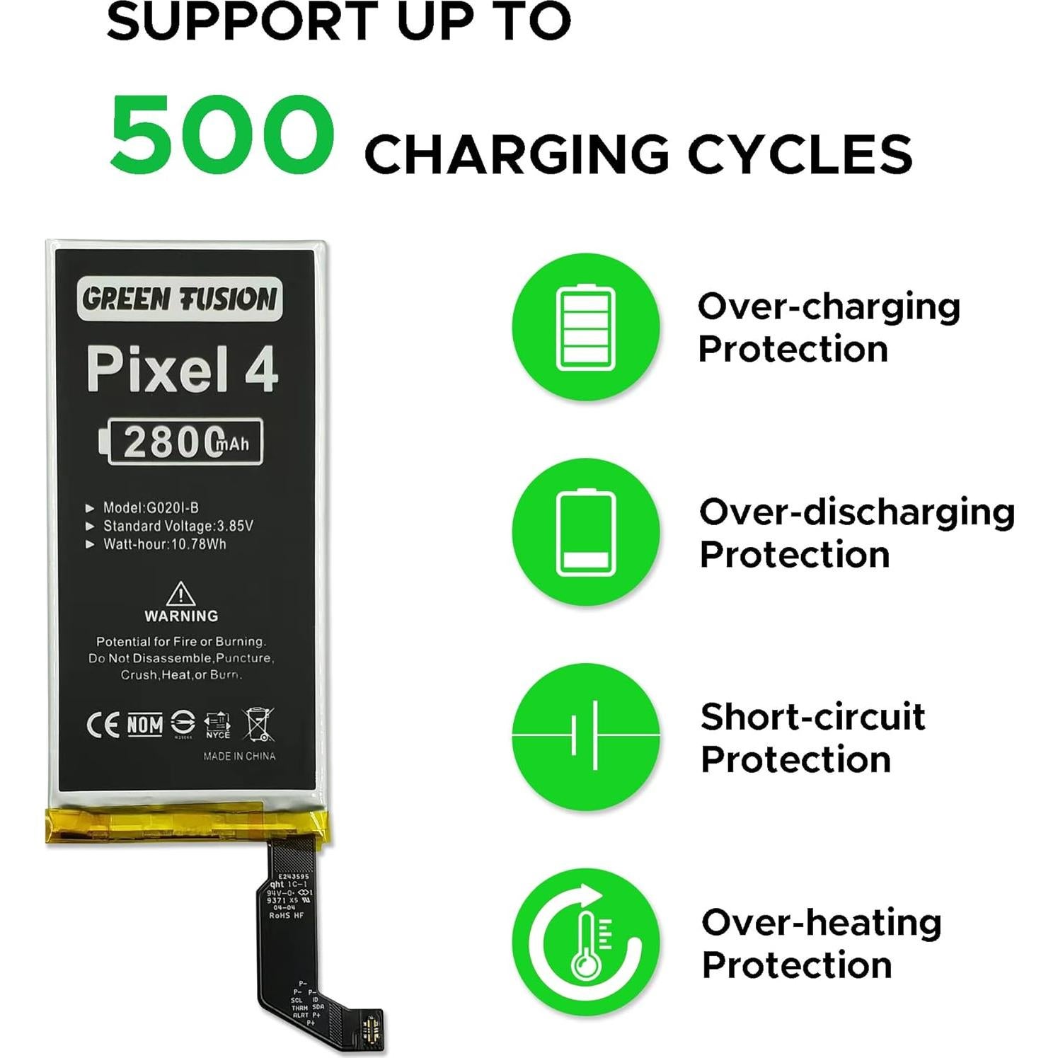 Batería de Reemplazo Green Fusion para Google Pixel 4 - G020I-B