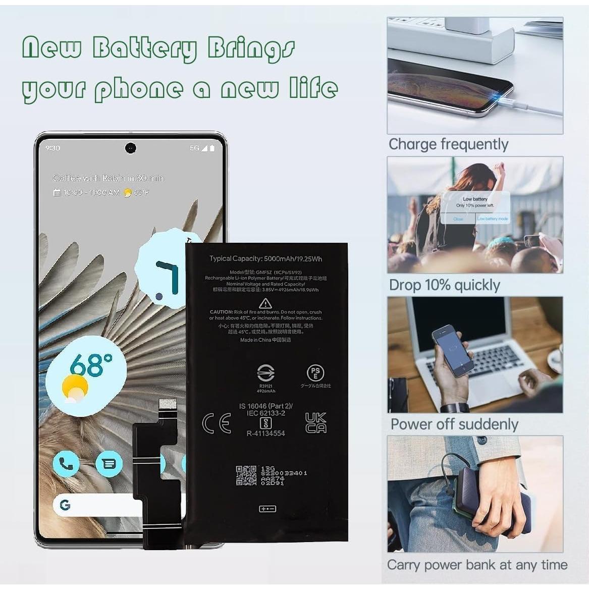 Batería de Reemplazo Google Pixel 7 Pro con Herramientas