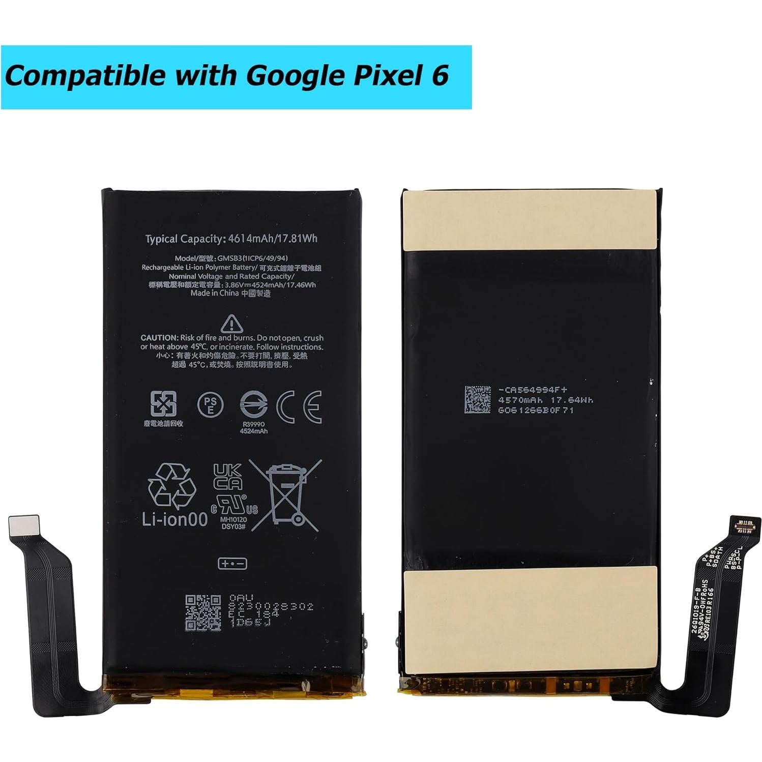 Batería de Reemplazo GMSB3 para Google Pixel 6 4270mAh