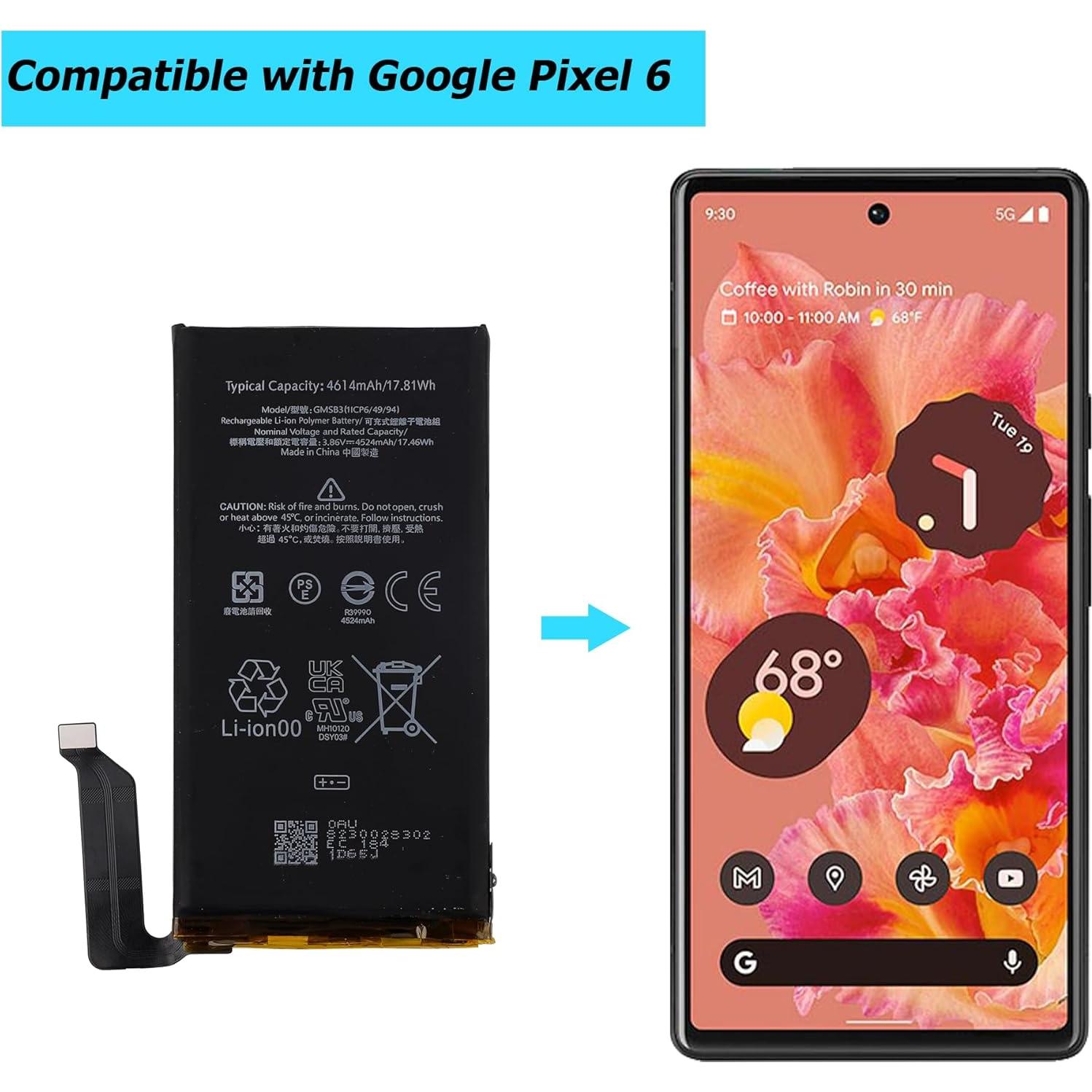 Batería de Reemplazo GMSB3 para Google Pixel 6 4270mAh