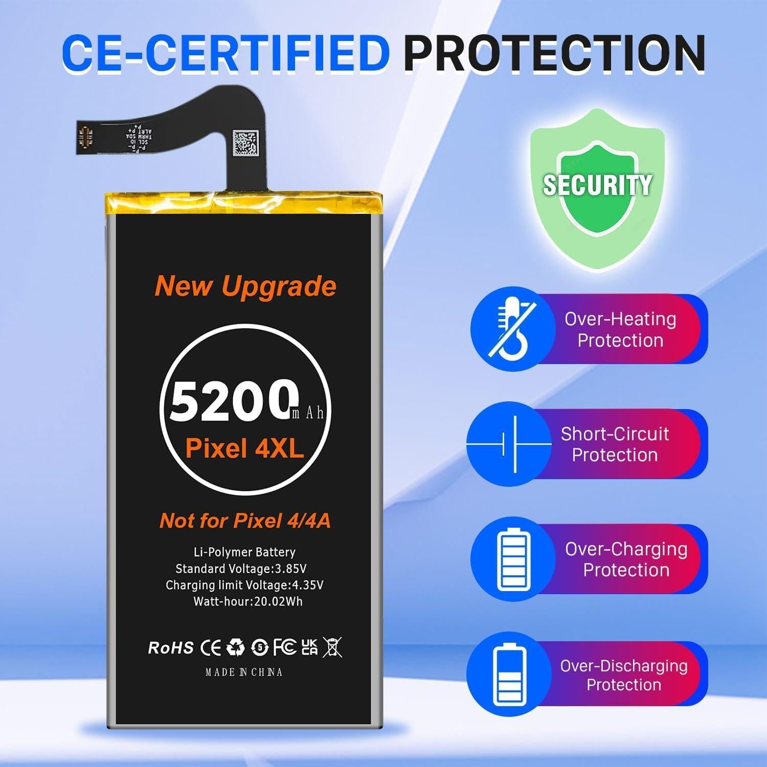 Batería de Reemplazo WAVYPO 5200mAh para Google Pixel 4XL