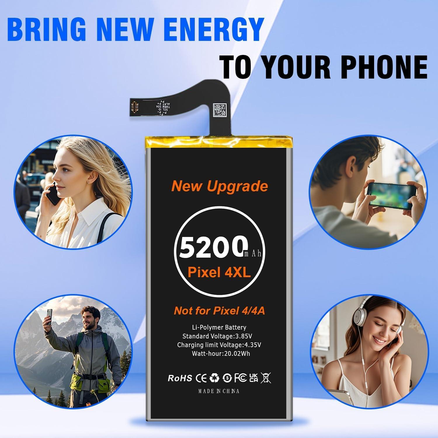 Batería de Reemplazo WAVYPO 5200mAh para Google Pixel 4XL