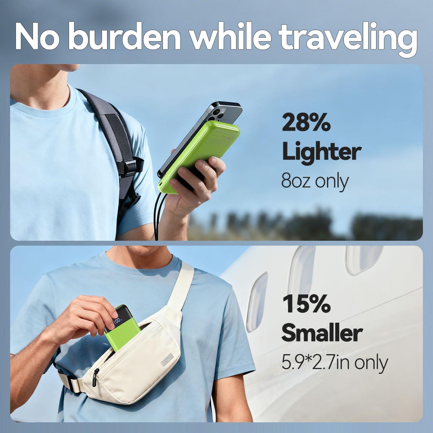 Cargador Portátil 10000mAh Slim Power Bank 22.5W Verde