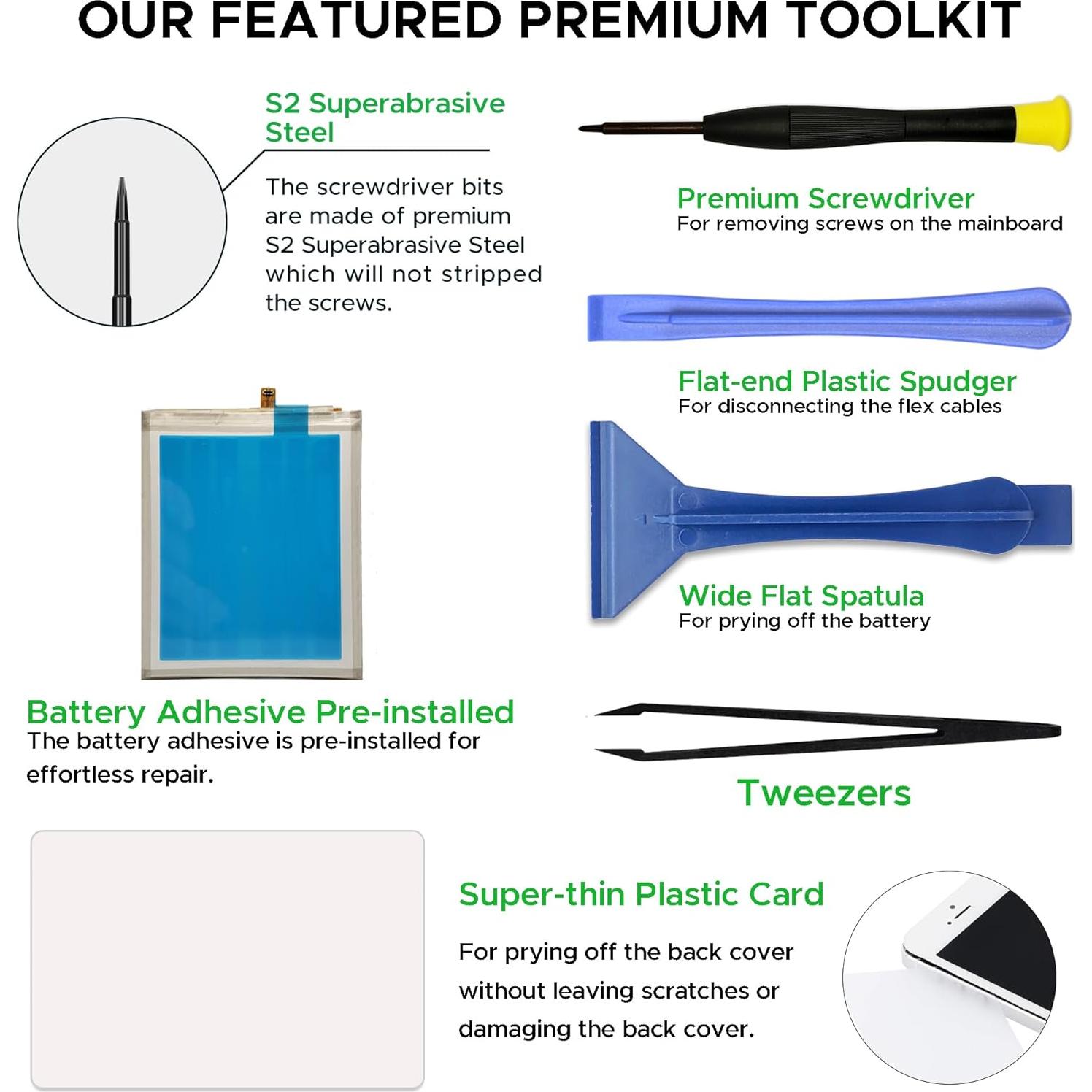 Batería FUSION VERDE KZ40 para Moto Z4 - Incluye Herramientas