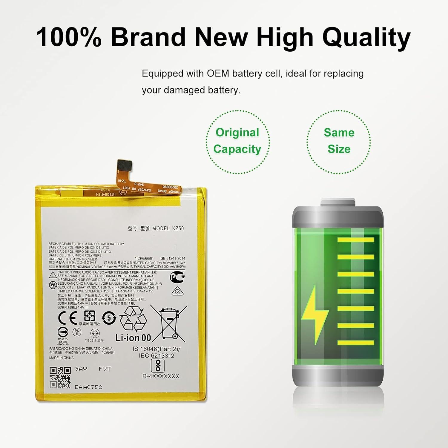 Batería KZ50 MAXSHARKS para Moto G Power 2020 / G8 Power