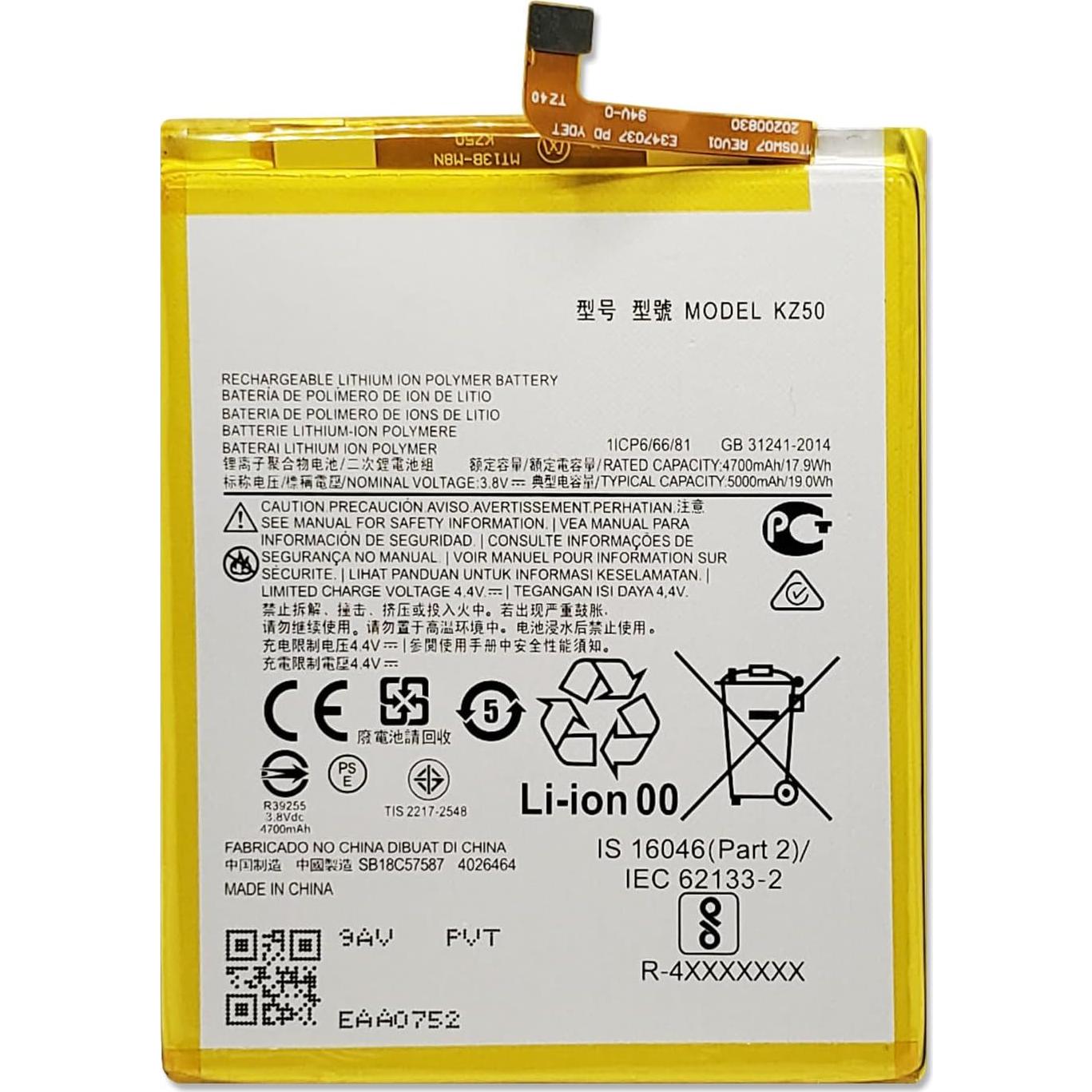 Batería KZ50 MAXSHARKS para Moto G Power 2020 / G8 Power