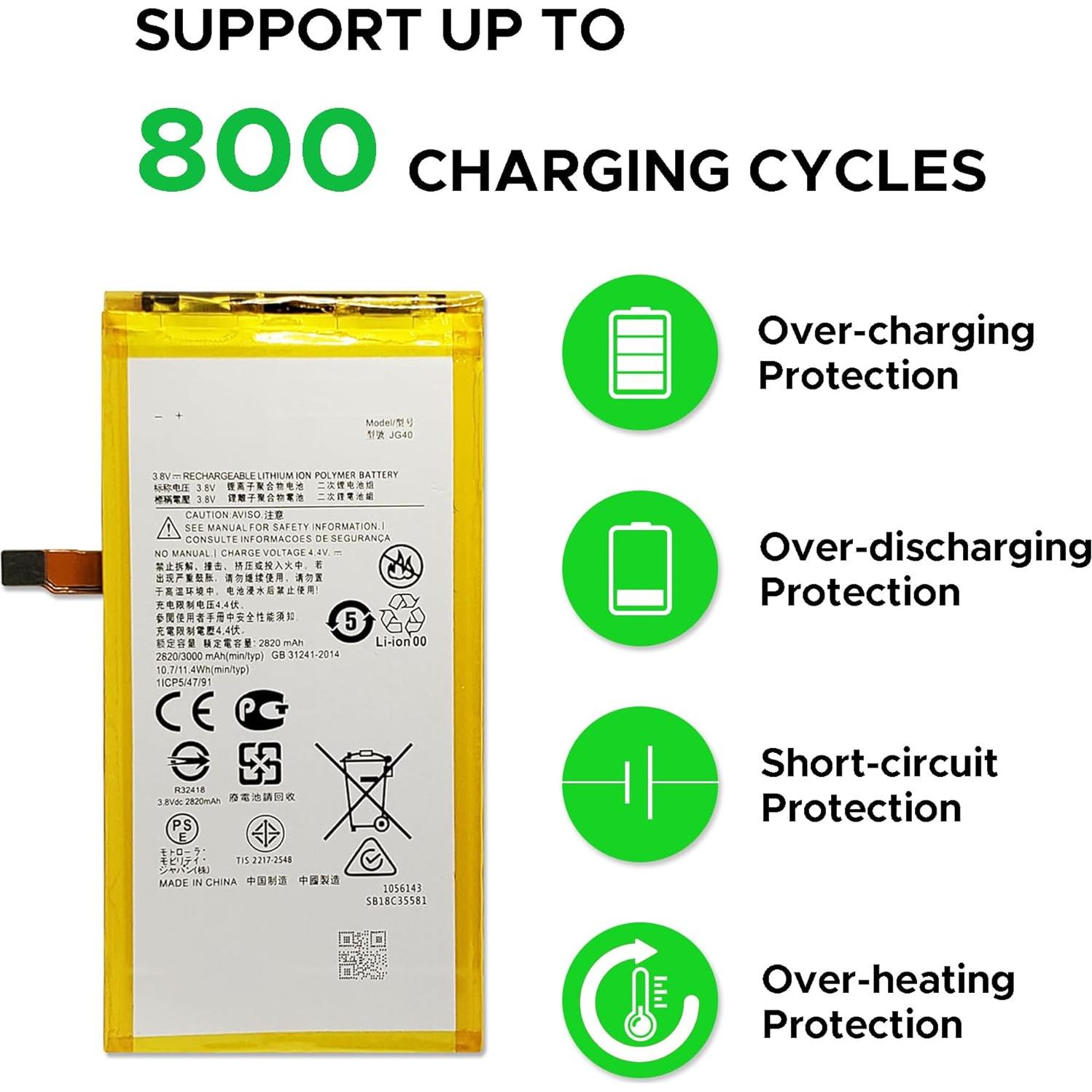 Batería de Reemplazo JG40 para Motorola G7 Plus - Green Fusion