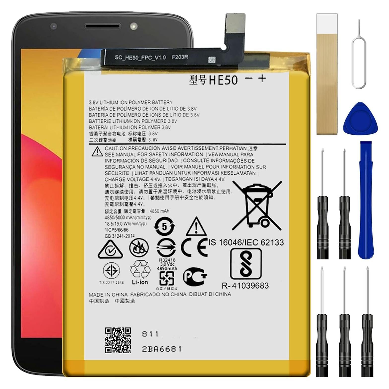 Batería de Reemplazo WUHAO HE50 para E5 Plus XT1924-7