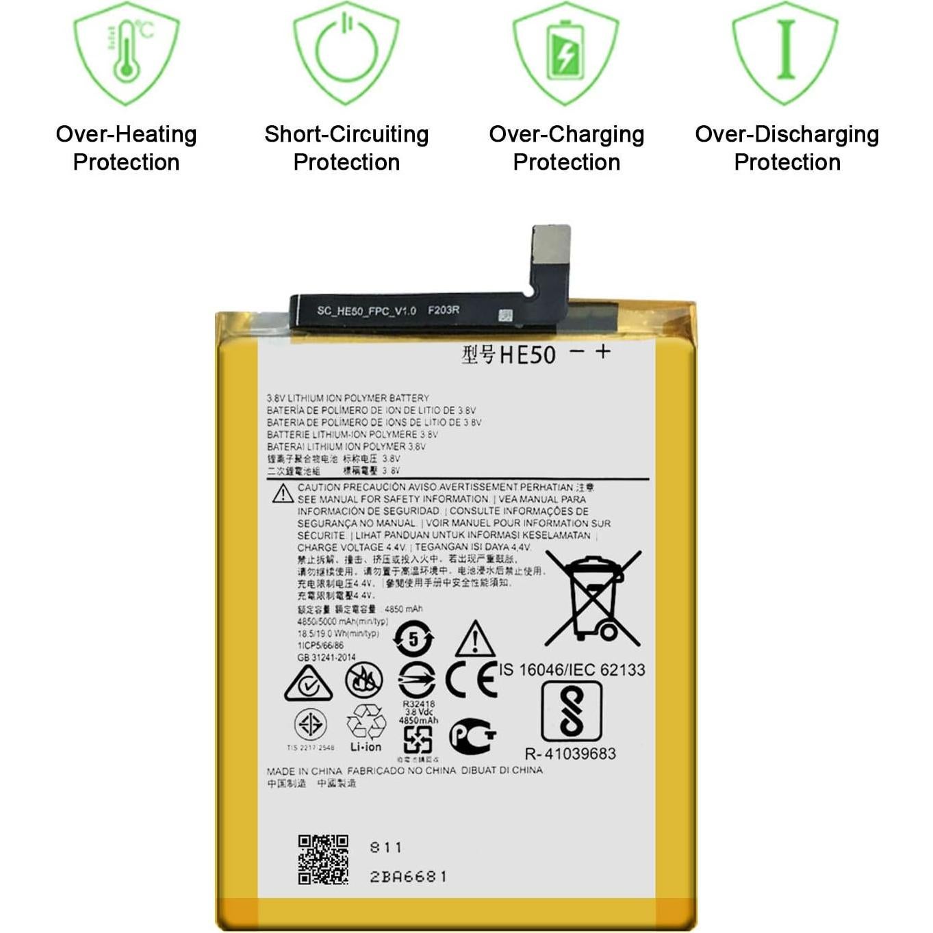 Batería de Reemplazo WUHAO HE50 para E5 Plus XT1924-7