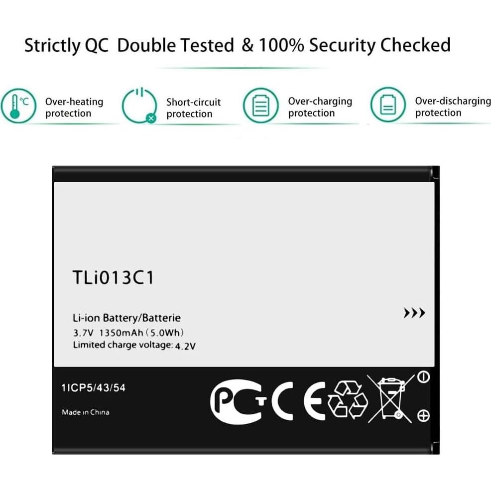 Batería de Reemplazo DDONG para Alcatel Go Flip 4044L 1350mAh