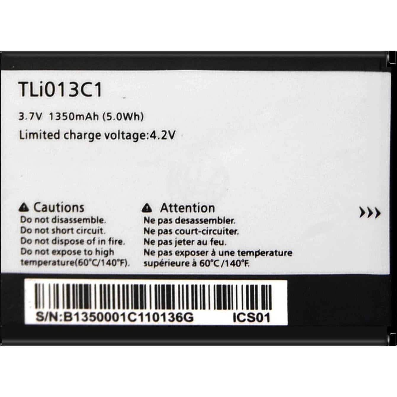 Batería de Reemplazo DDONG para Alcatel Go Flip 4044L 1350mAh