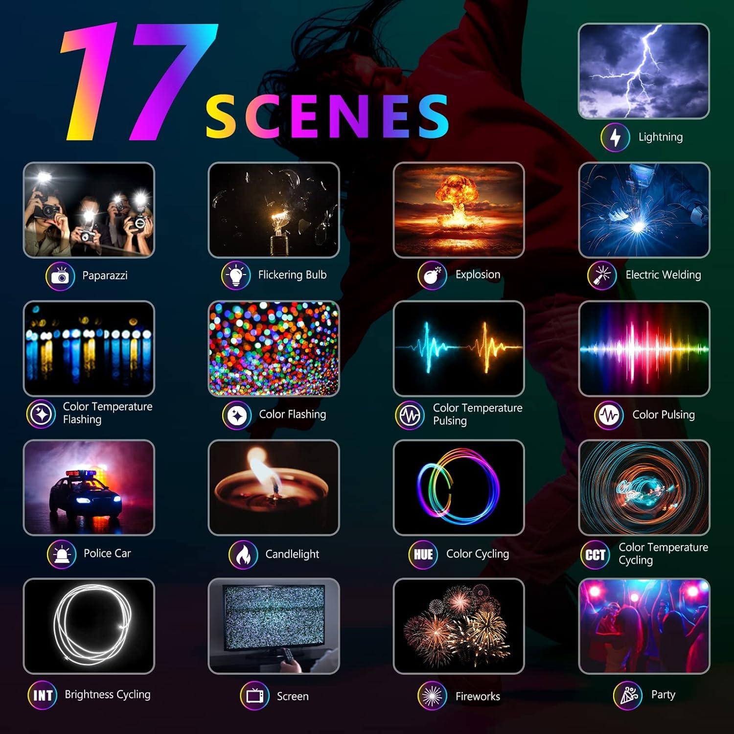 NEEWER Luz LED RGB168 60W con Control App y Soporte 200cm