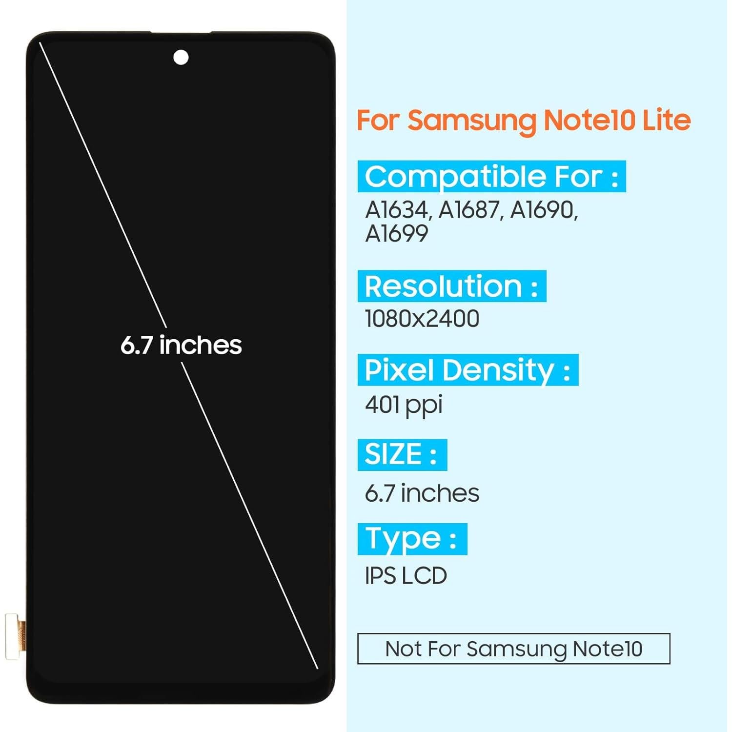 Reemplazo Pantalla LCD Samsung Galaxy Note 10 Lite ARSSLY