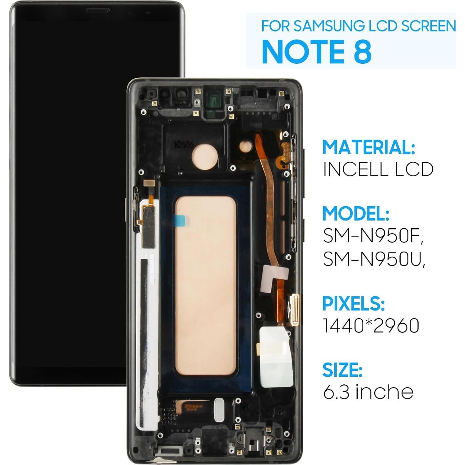 Reemplazo Pantalla LCD Samsung Galaxy Note 8 Incell 6.3"