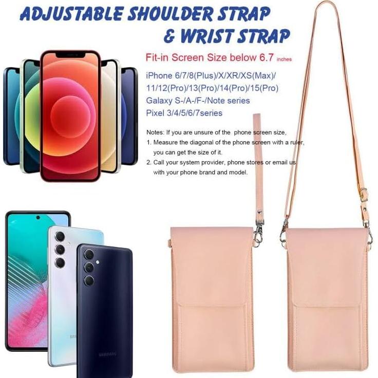 Bolso cruzado para celular Ansxiy rosa impermeable 17 cm