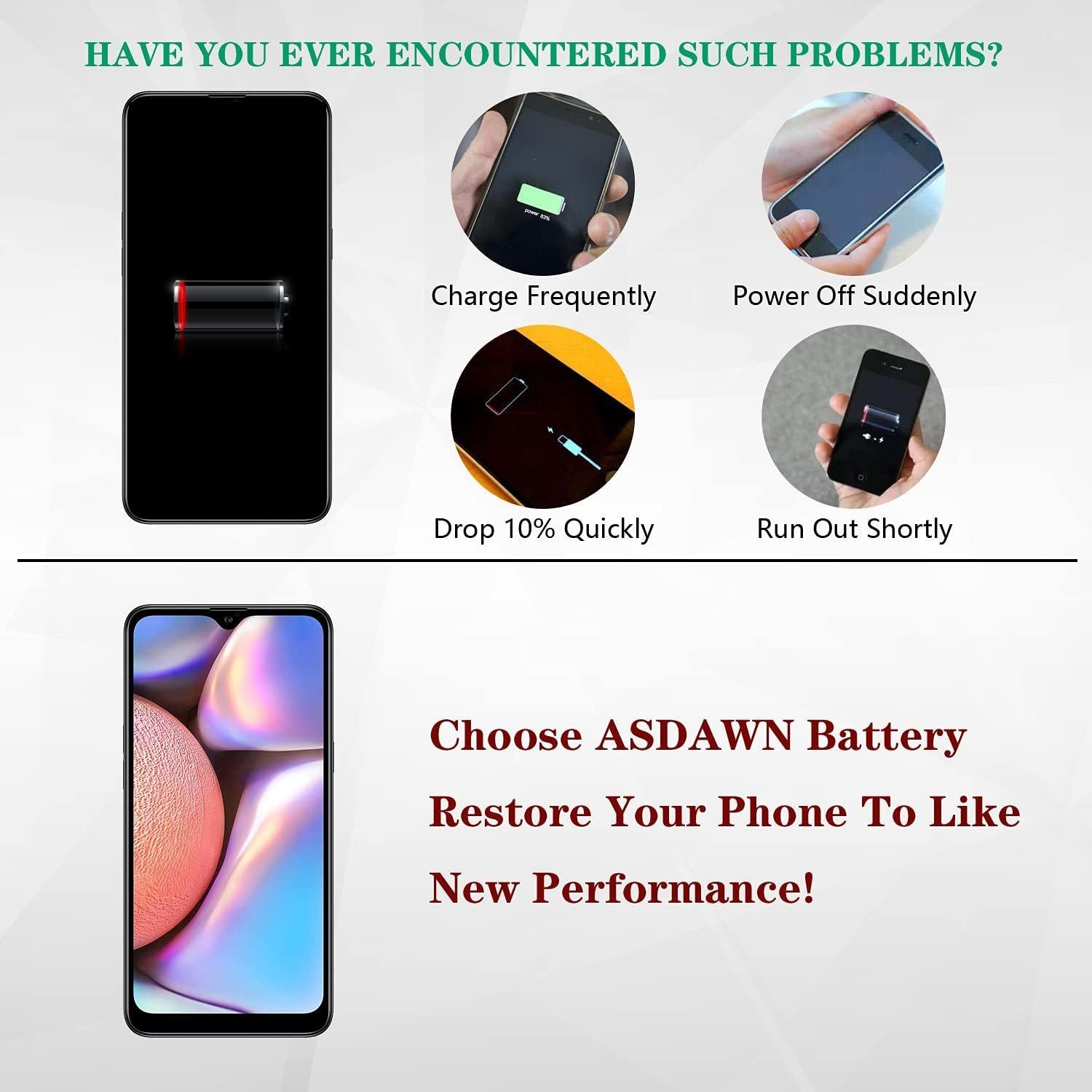 Batería de Reemplazo ASDAWN 4000mAh para Samsung Galaxy A10s/A20s/A21