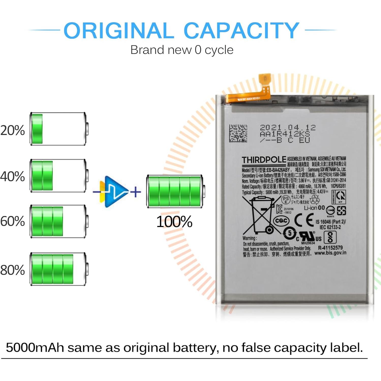 Batería Original 5000mAh para Samsung Galaxy A32/A42/A72