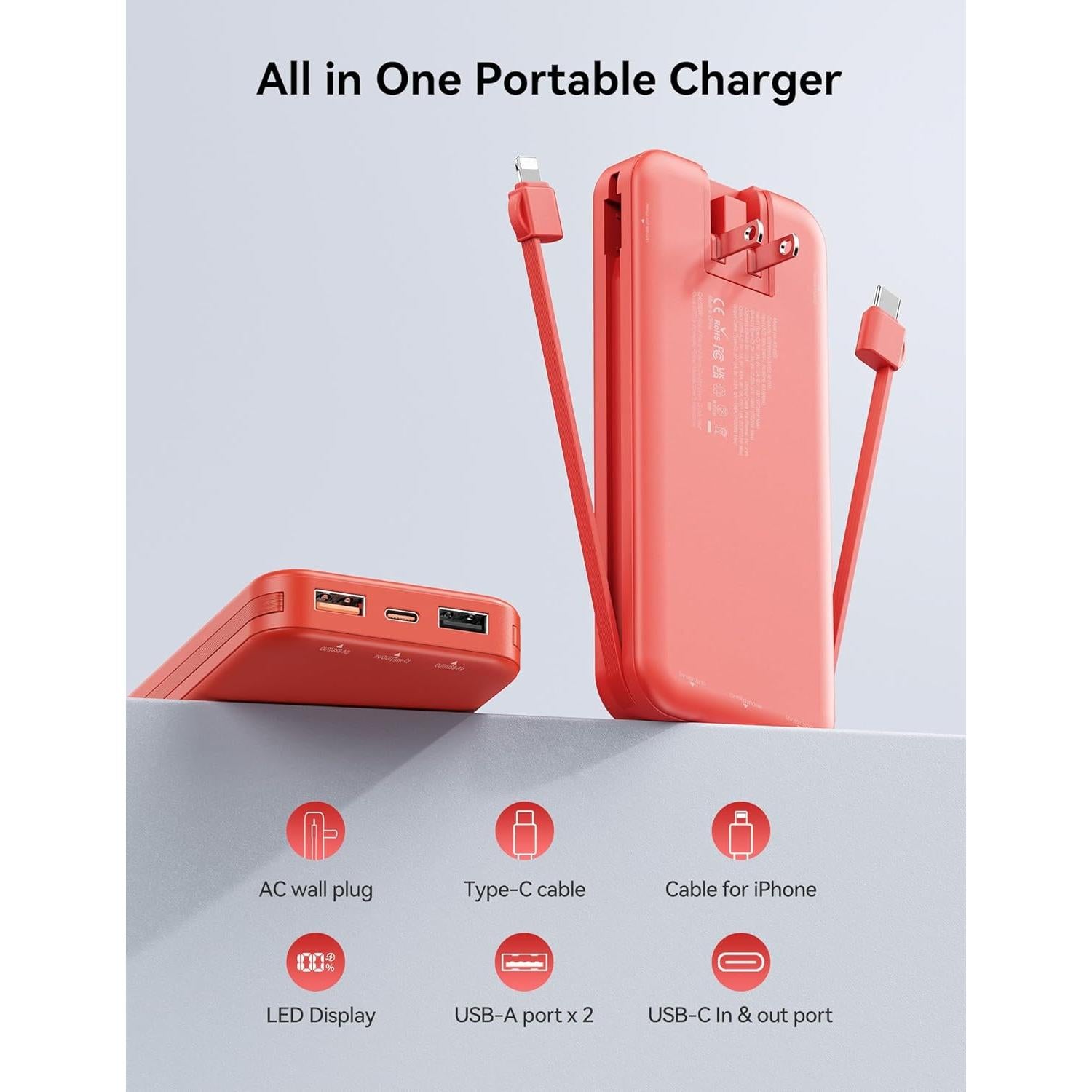 Banco de Energía 12000mAh Dongguan Cargador Rápido USB-C