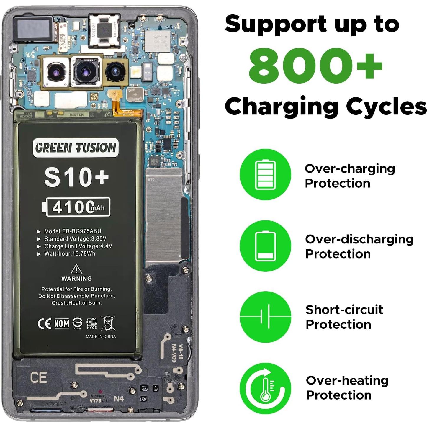 Batería de Reemplazo Green Fusion para Samsung Galaxy S10 Plus
