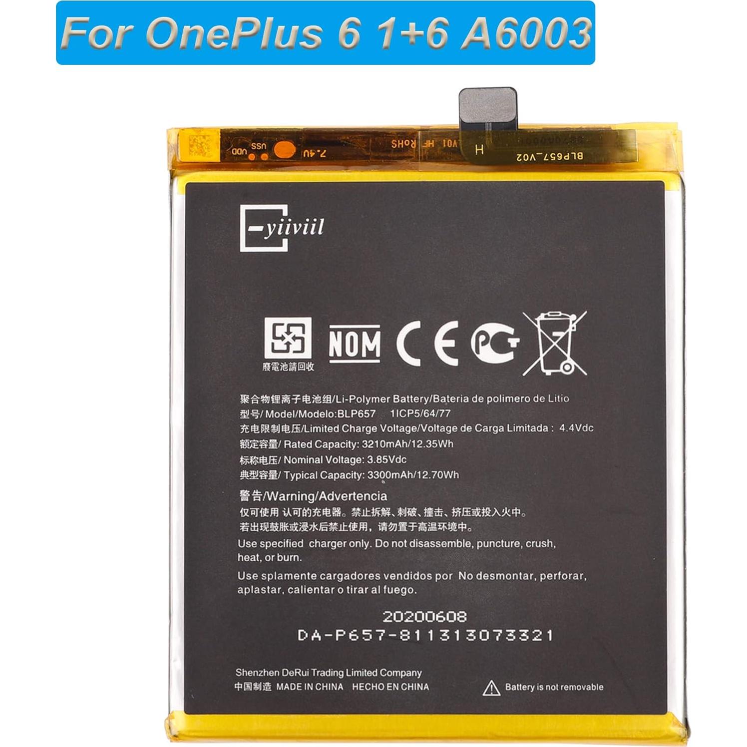 Batería de Reemplazo BLP657 OnePlus 6 3210mAh con Herramientas