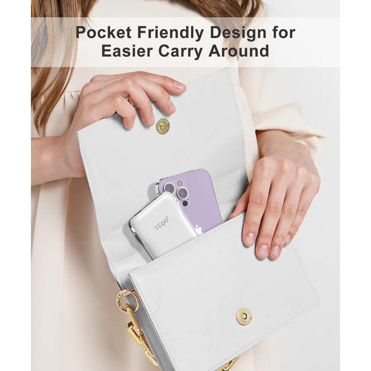 Banco de Energía 10000mAh Portátil USB-C Carga Rápida Blanco