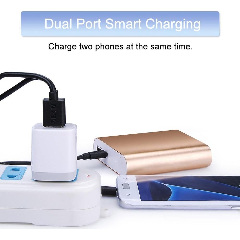 Cargador de Pared USB Doble Puerto 2.1A Eusbote 3-Pack Blanco