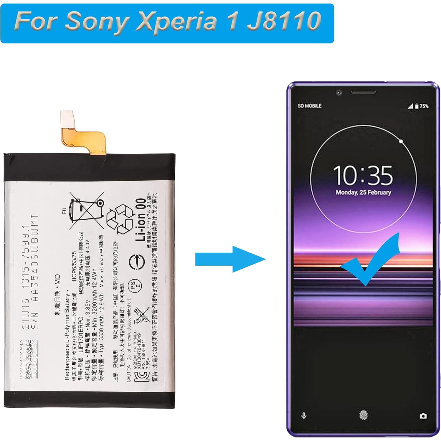 Batería de Reemplazo LIP1701ERPC para Sony Xperia 1 3300mAh