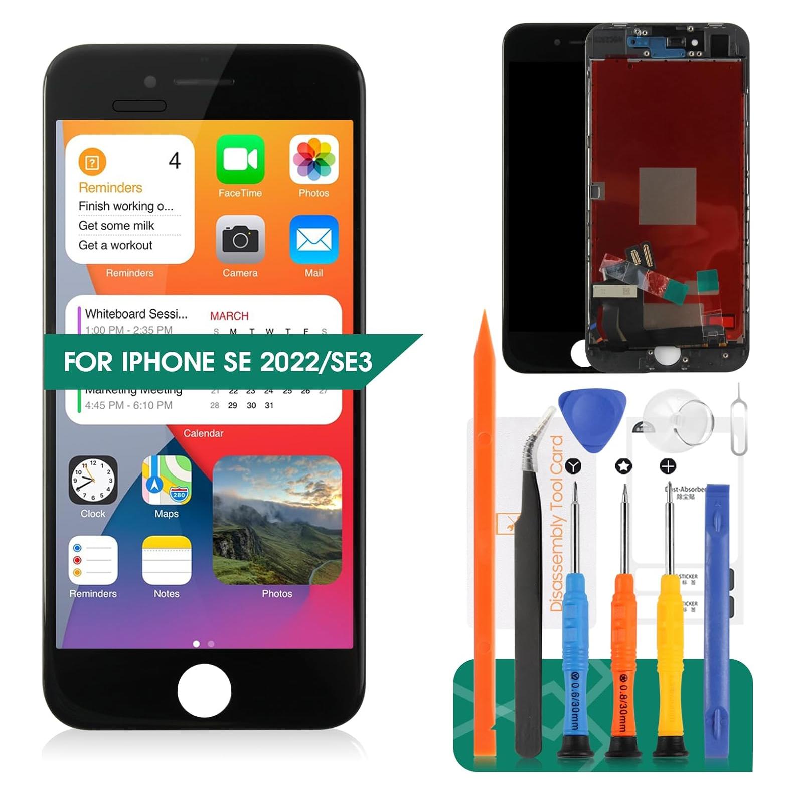 Reemplazo Pantalla Táctil LCD SRJTEK para iPhone SE 2022 Negro