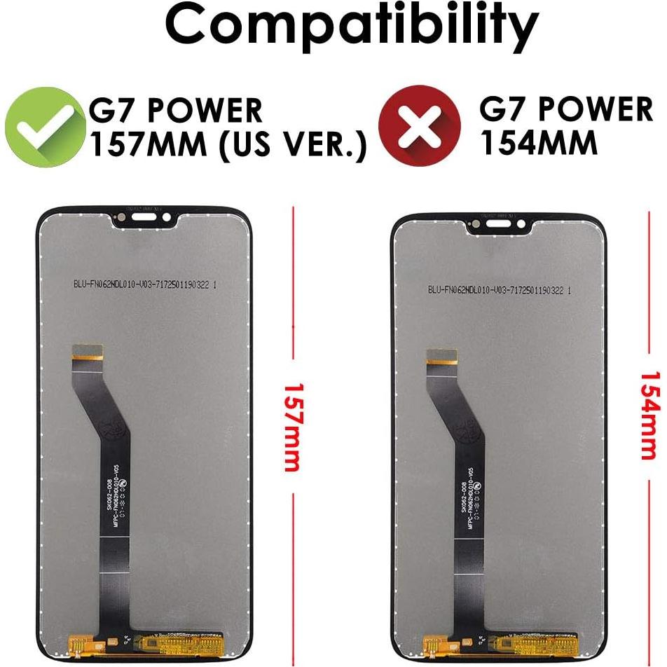 Pantalla LCD Reemplazo Motorola Moto G7 Power 6.2" Negro