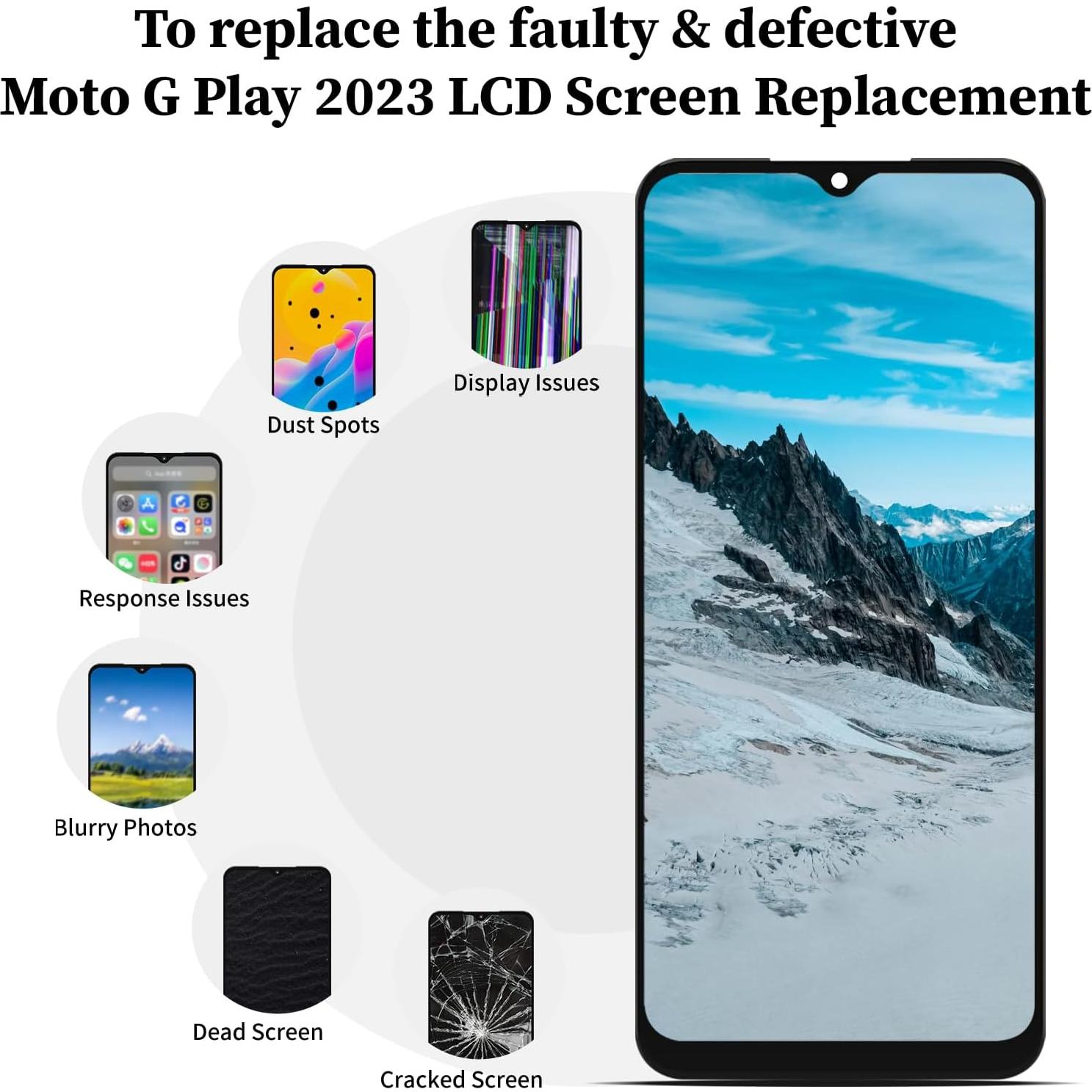 Reemplazo Pantalla LCD con Marco para Motorola Moto G Play 2023