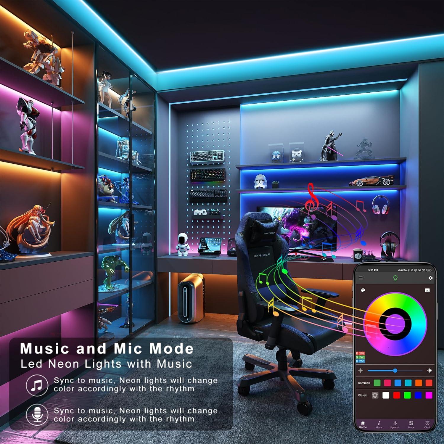 Tiras de luces LED RGB Ledagic 15.24 m con control remoto