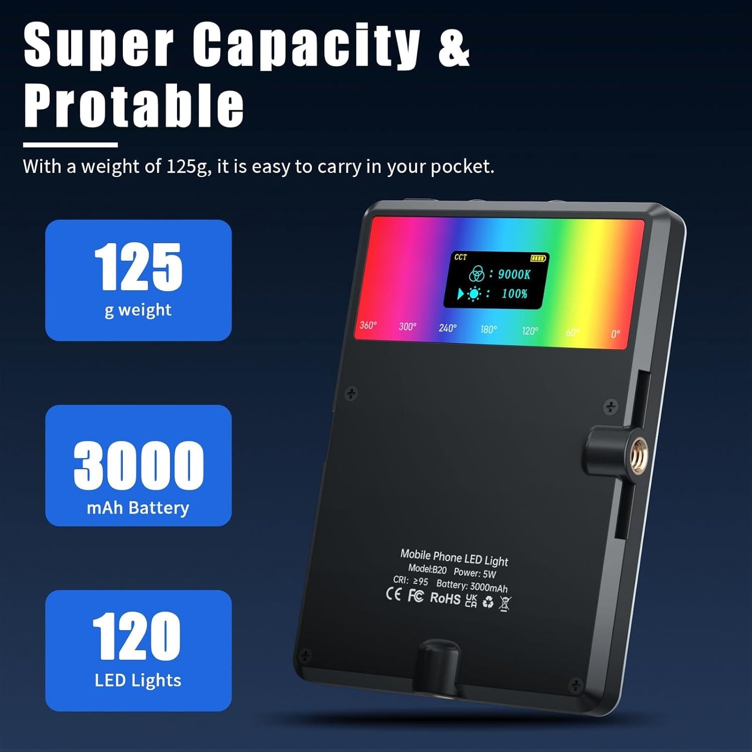 Luz Selfie RGB Youlisn 90 LED Regulable 2500K-8500K