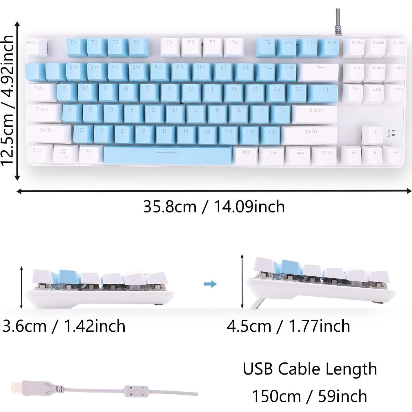 Teclado Mecánico Guangzhoushi JM-USB-JXKBLB LED 5 Colores