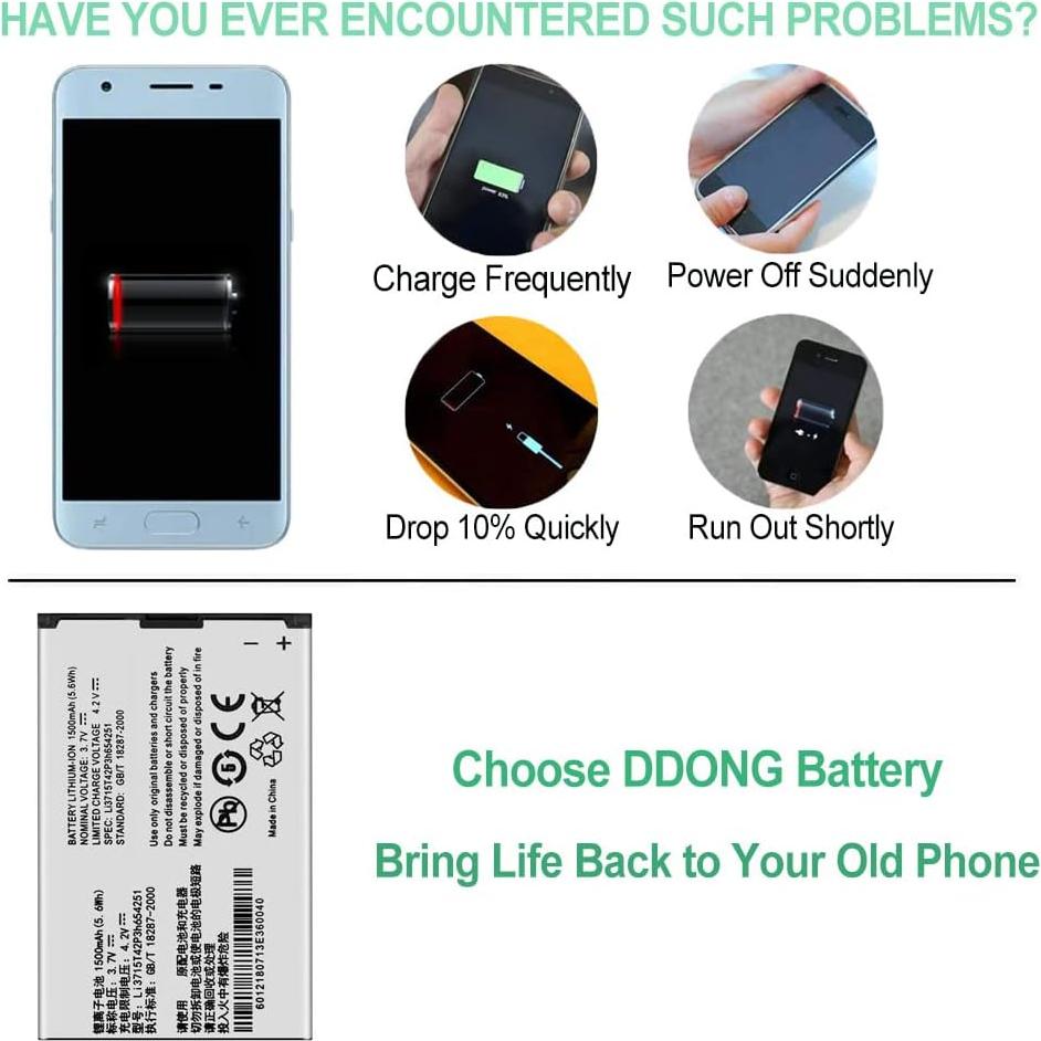 Batería de Reemplazo DDONG Li3715T42P3h654251 para ZTE Cymbal Z320