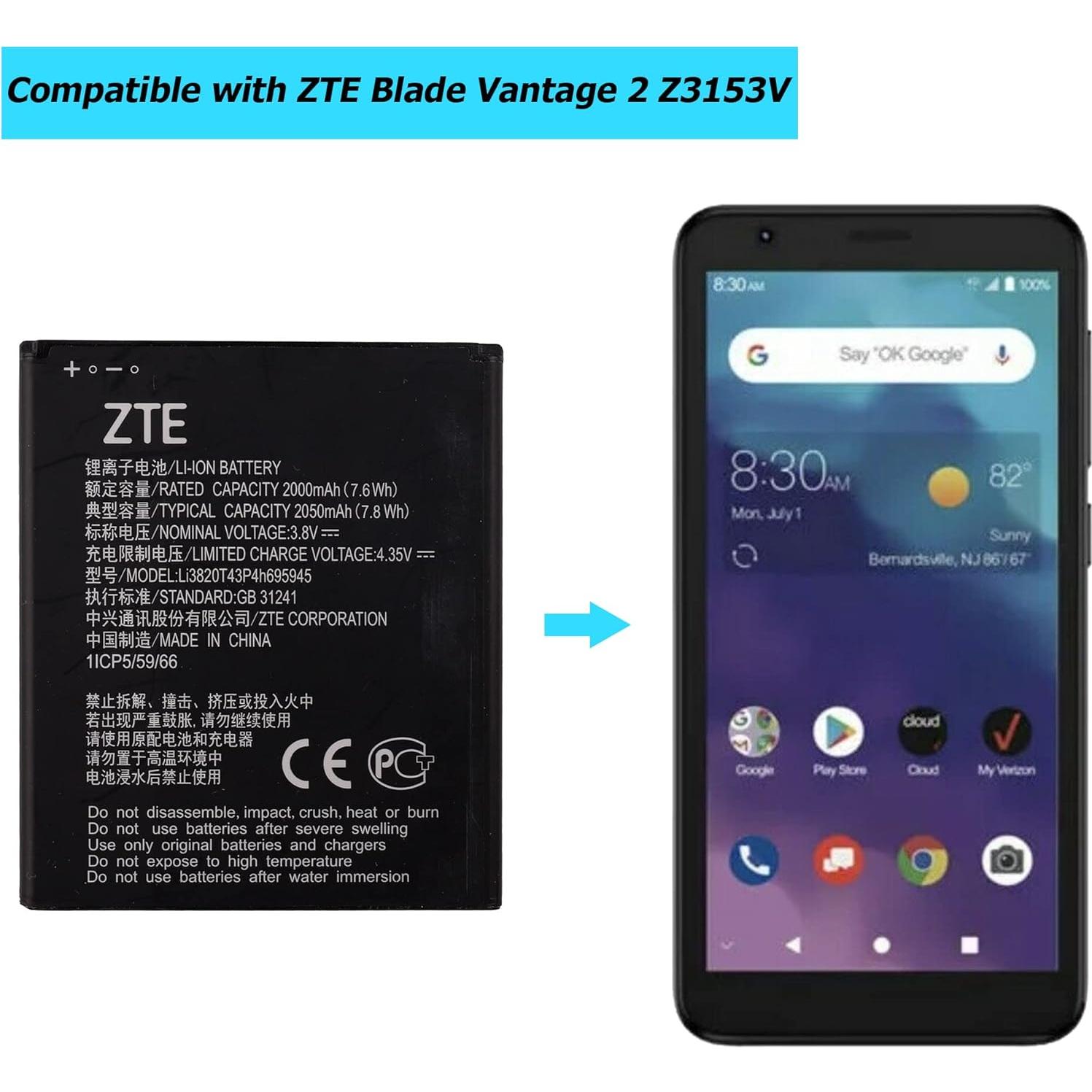 Batería de Reemplazo Li3820T43P4h695945 ZTE Blade Vantage 2