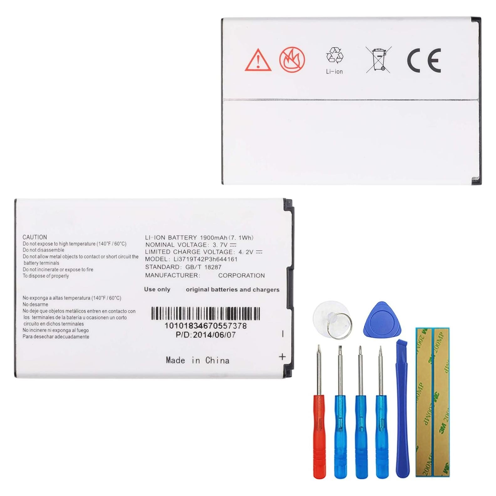 Batería de Reemplazo Li3719T42P3h644161 ZTE V8000 1900mAh