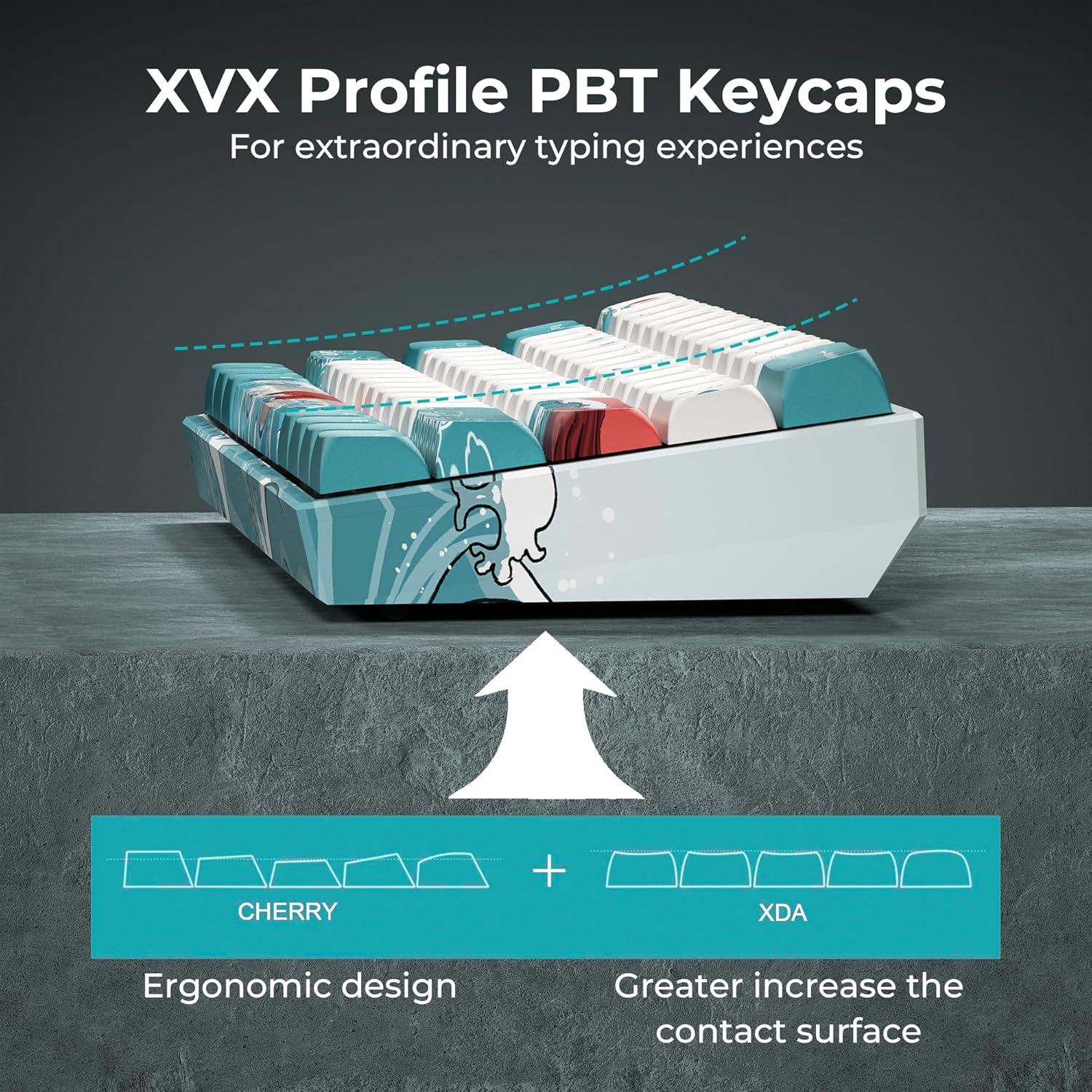 Teclado Mecánico Inalámbrico HITIME M61 Pro RGB 60% Coral