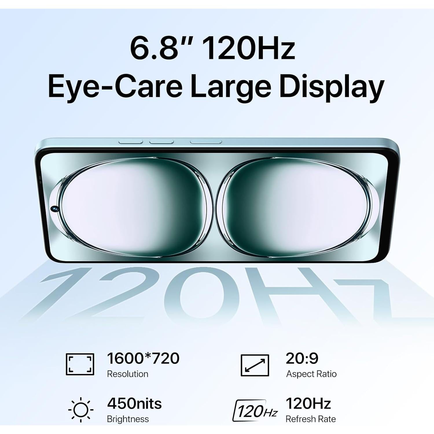 UMIDIGI Note 100 Teléfono Android 14 12GB+128GB Pantalla 6.8"