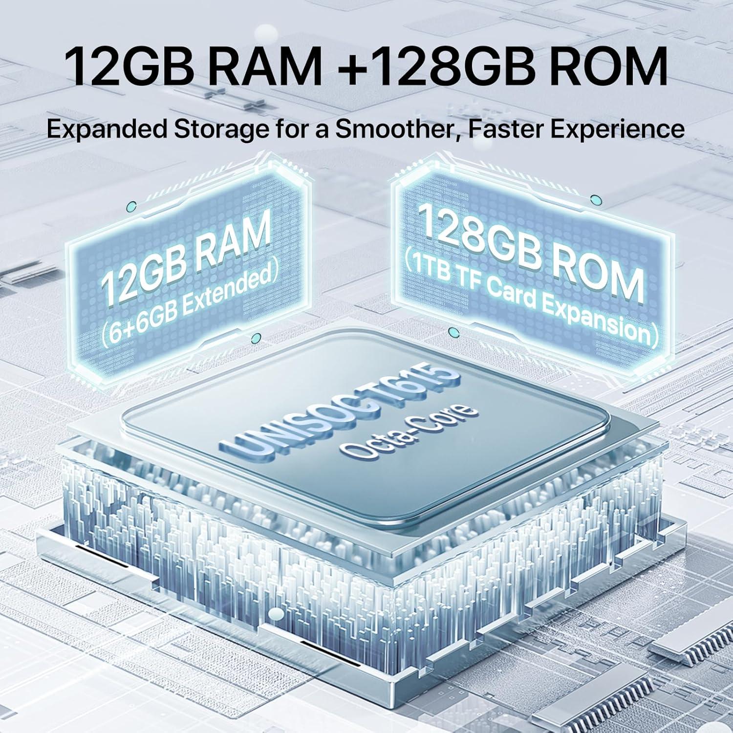 UMIDIGI Note 100 Teléfono Android 14 12GB+128GB Pantalla 6.8"